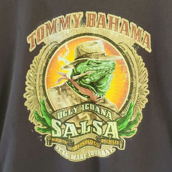 Tommy Bahama Graphic Tee Shirt Medium Ugly Iguana Salsa Brown Short Sleeve - Picture 7 of 7